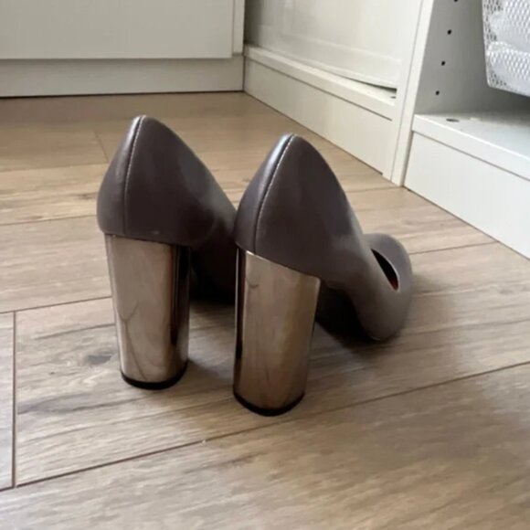 Zara Metallic Block Heel Shoes EUR 37 - Picture 4 of 5